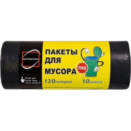 Пакет для мусора 70 х 100 см, ПВД рулон 120 л, 10 шт (1/35)