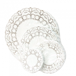 Ажурная салфетка, круглая D=14 см, 250 шт (1/40)
